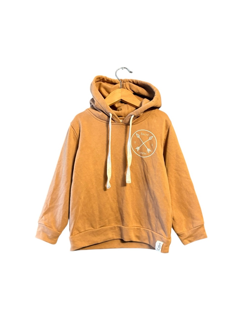Kids Rust Orange Pullover Hoodie with Front Drawstrings
